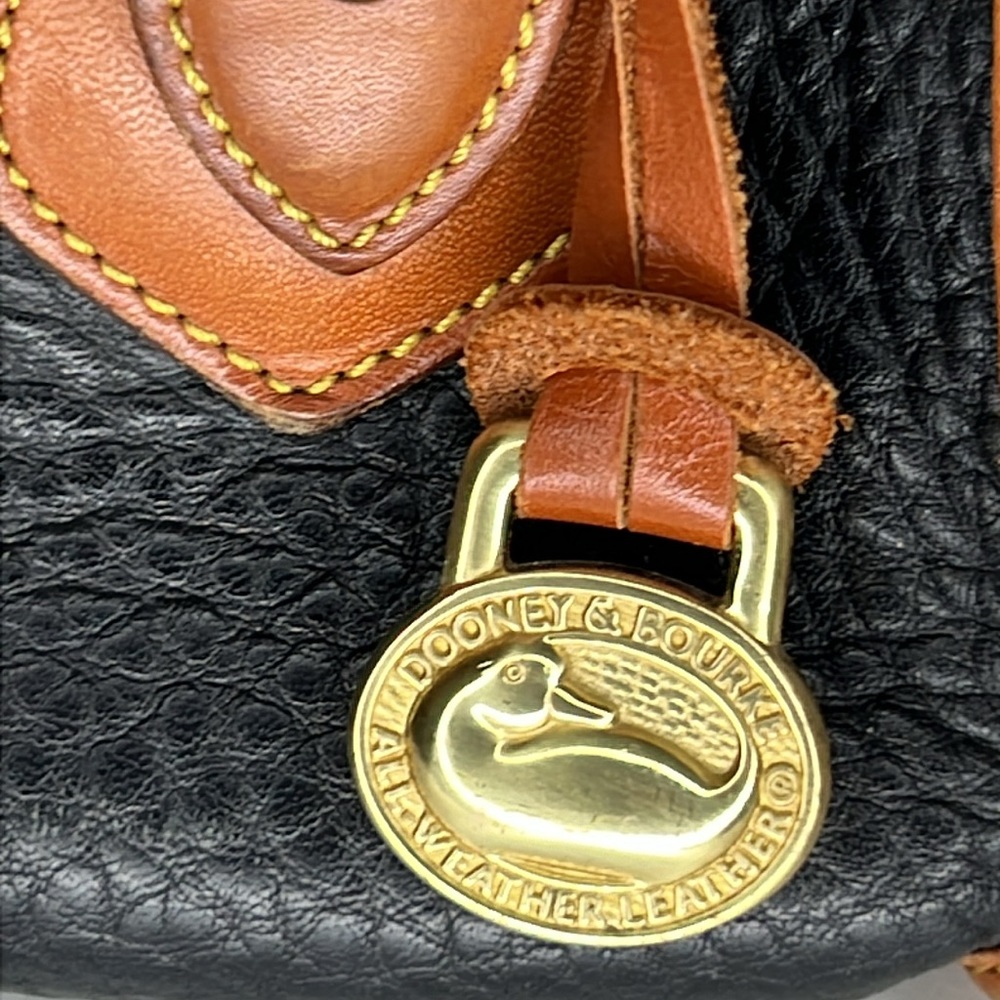 Vintage Dooney & Bourke Leather Satchel Handbag.Brown/ Blue Pebble Leather - Picture 11 of 16